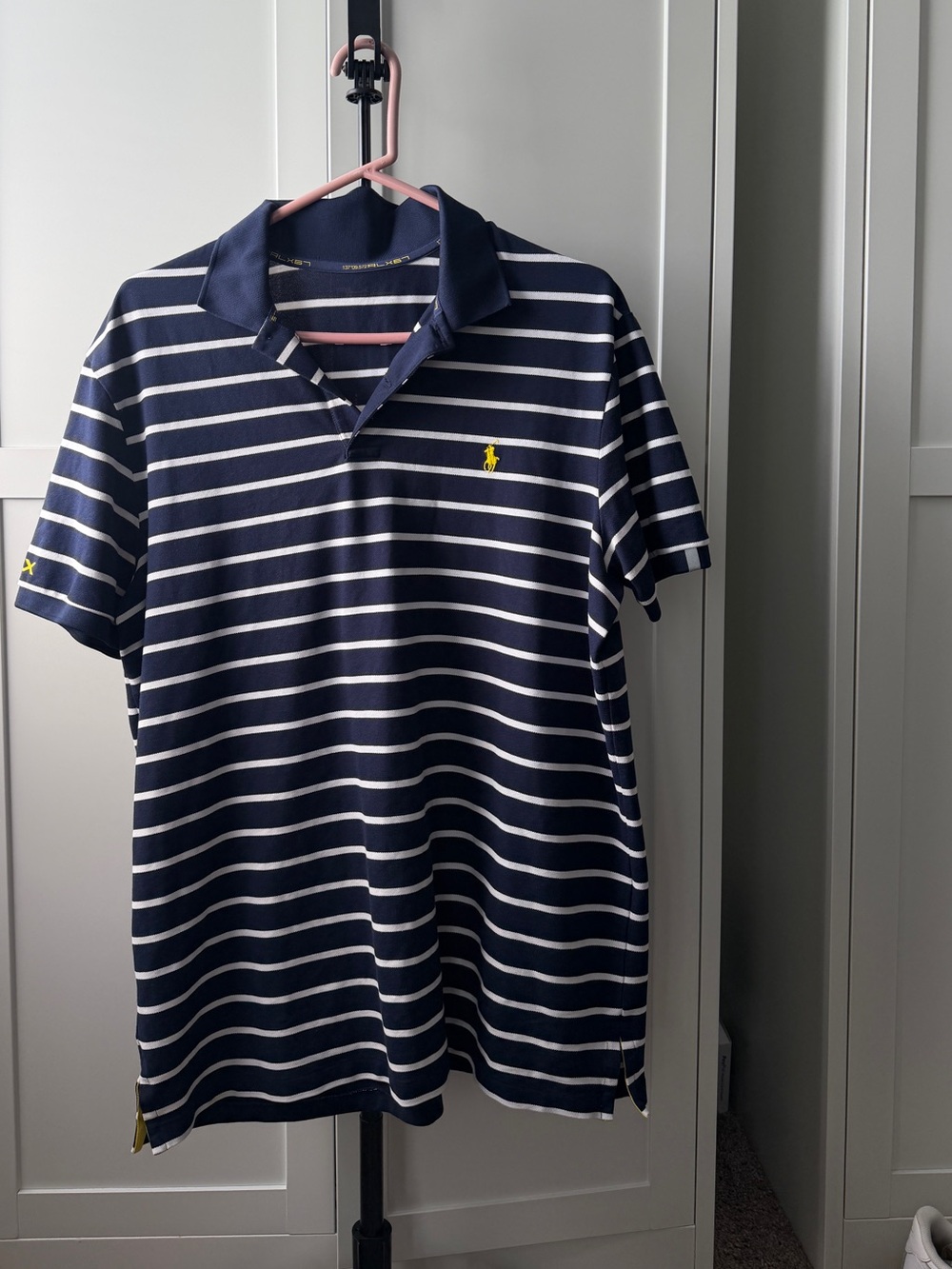 Polo Ralph Lauren RLX Golf Stripe Pique Short Sleeve Polo Shirt L